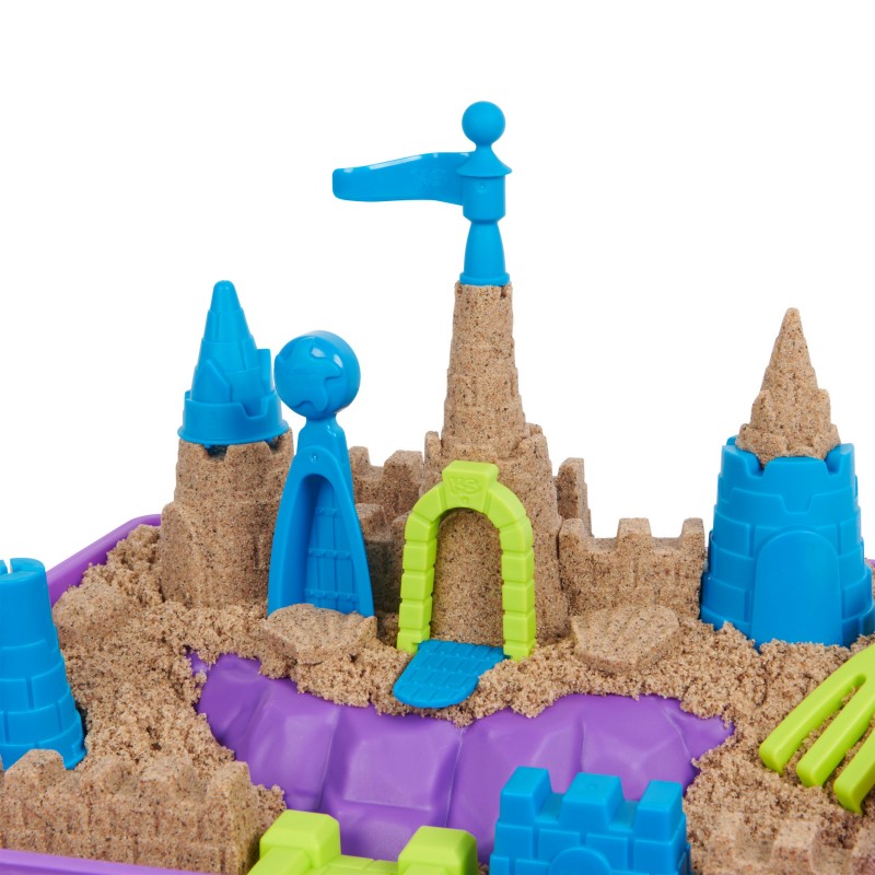 Kinetic Sand - ARENA MÁGICA - SET CASTILLO DE PLAYA DE LUJO - 1,13kg Arena cinética con Moldes y Herramientas - Juguetes