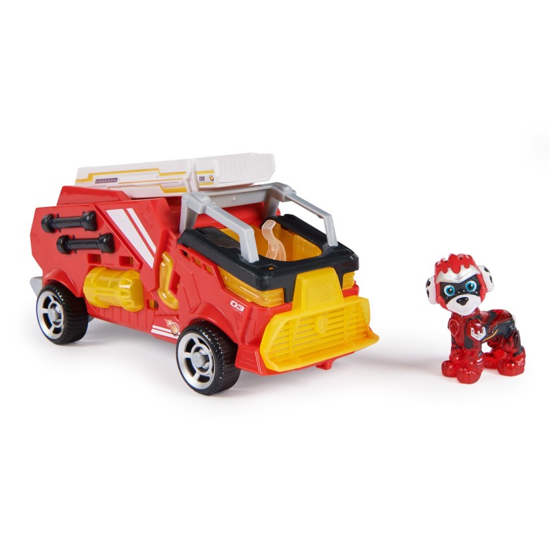 PAW Patrol La patrulla canina la Superpelícula, camión de bomberos de juguete con figura de acción de Marshall de los Mighty