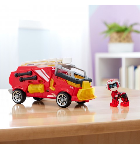 PAW Patrol The Mighty Movie, Firetruck Toy with Marshall Mighty Pups Action Figure, Lights and Sounds, Kids Toys for Boys &