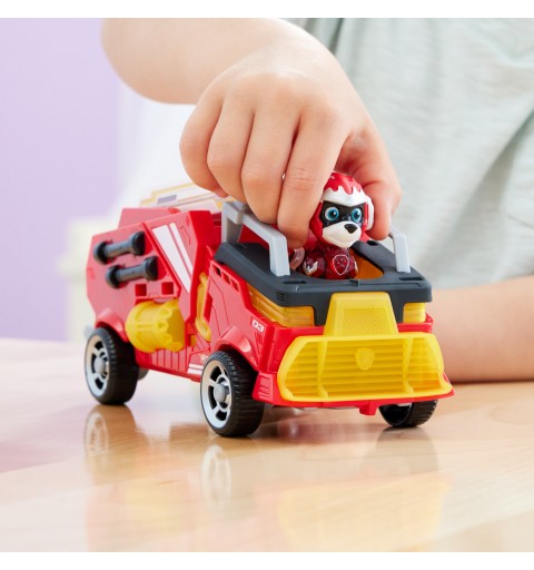 PAW Patrol La patrulla canina la Superpelícula, camión de bomberos de juguete con figura de acción de Marshall de los Mighty