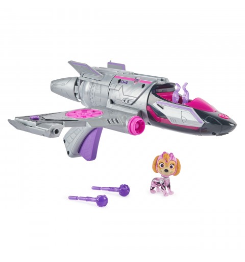 PAW Patrol The Mighty Movie, Transforming Rescue Jet with Skye Mighty Pups Action Figure, Lights and Sounds, Kids Toys for