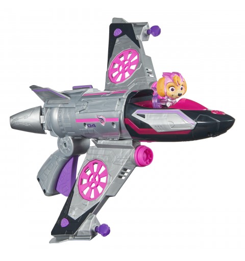 PAW Patrol The Mighty Movie, Transforming Rescue Jet with Skye Mighty Pups Action Figure, Lights and Sounds, Kids Toys for