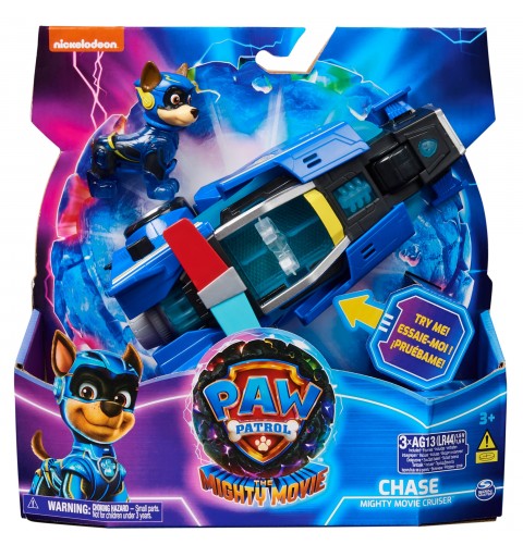 PAW Patrol PAT PATROUILLE LA SUPER PATROUILLE LE FILM - Véhicule + Figurine Chase La Pat Patrouille The Mighty Movie - Voiture