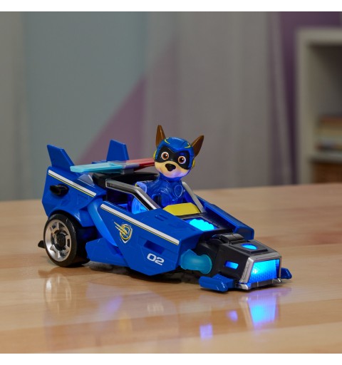 PAW Patrol PAT PATROUILLE LA SUPER PATROUILLE LE FILM - Véhicule + Figurine Chase La Pat Patrouille The Mighty Movie - Voiture