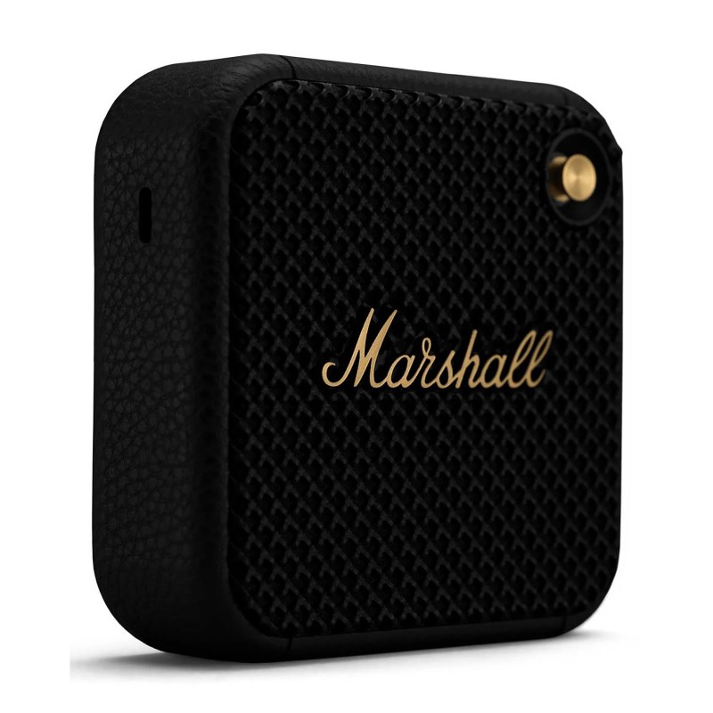 Marshall Willen Black & Brass Mini Altoparlanti Bluetooth Wireless, protezione IP67, 15h di riproduzione