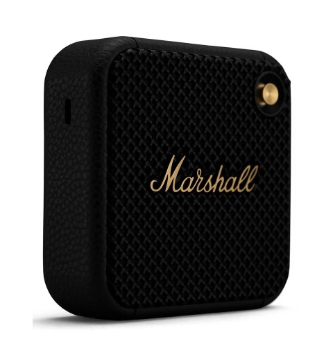 Marshall Willen Black & Brass Mini Altoparlanti Bluetooth Wireless, protezione IP67, 15h di riproduzione