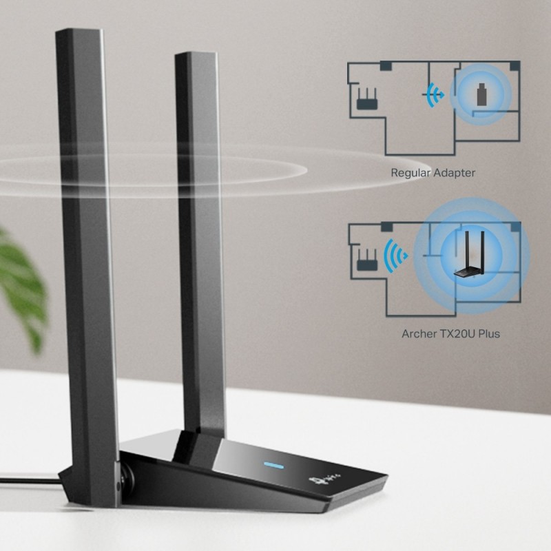 TP-Link AX1800 Drahtloser USB-Adapter mit zwei Antennen und hoher Verstärkung