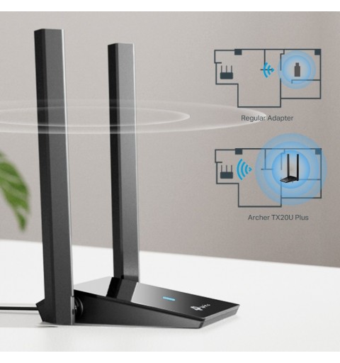 TP-Link AX1800 Drahtloser USB-Adapter mit zwei Antennen und hoher Verstärkung