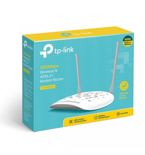 TP-Link TD-W8961N WLAN-Router Schnelles Ethernet Einzelband (2,4GHz) Grau, Weiß