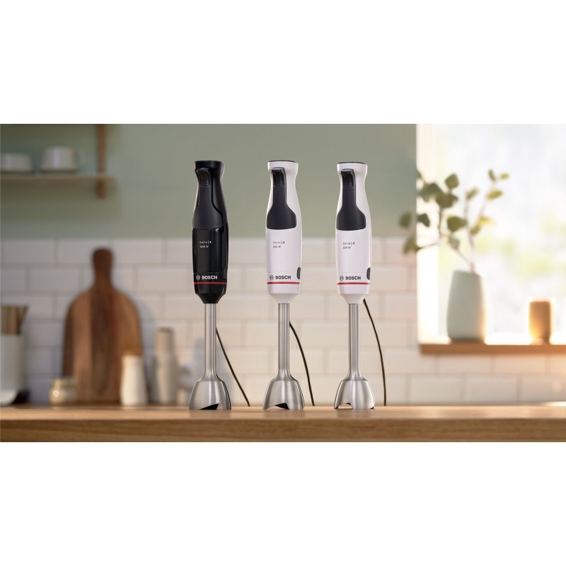 Bosch Serie 4 MSM4W210 licuadora 0,6 L Batidora de inmersión 600 W Negro, Blanco