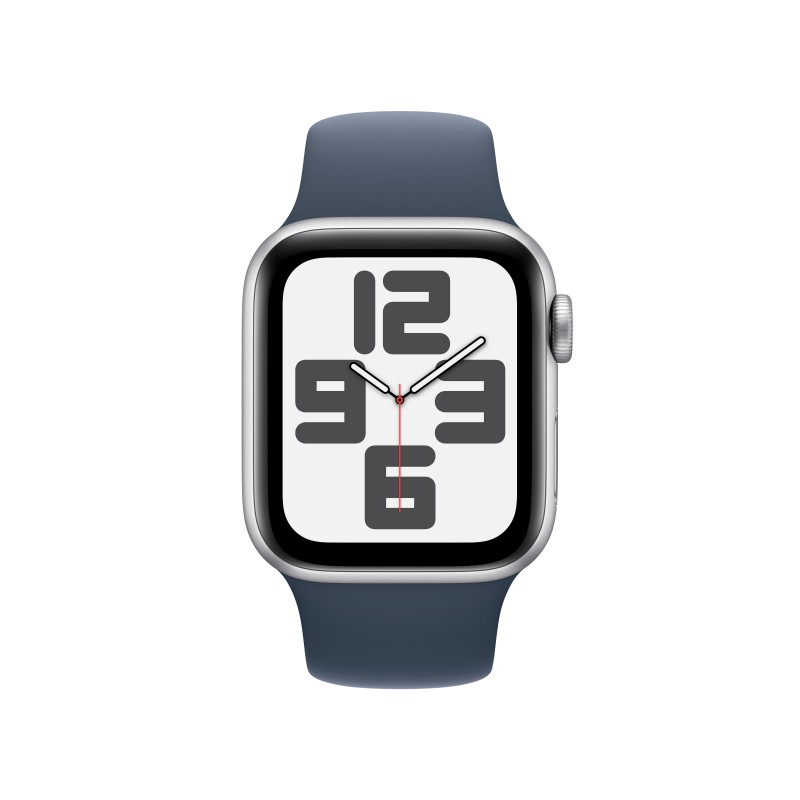Apple Watch SE GPS Cassa 40mm in Alluminio Argento con Cinturino Sport Blu Tempesta - S M