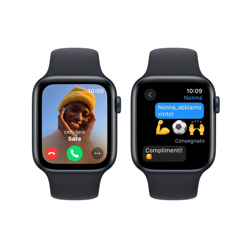 Apple Watch SE OLED 44 mm Digital 368 x 448 Pixeles Pantalla táctil Negro Wifi GPS (satélite)