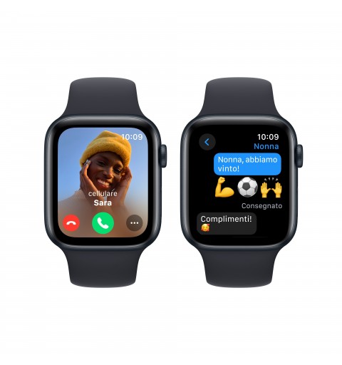 Apple Watch SE OLED 44 mm Numérique 368 x 448 pixels Écran tactile Noir Wifi GPS (satellite)