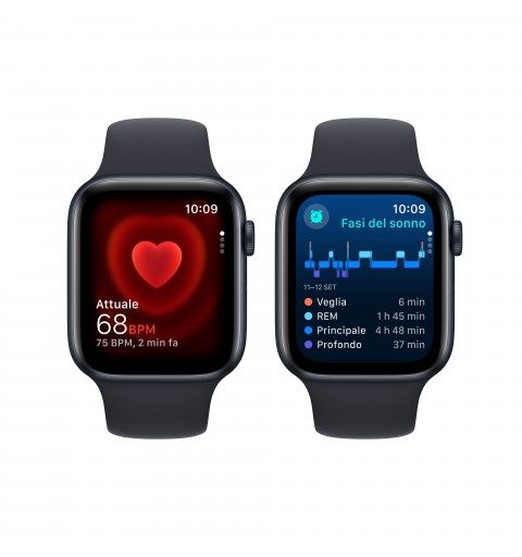 Apple Watch SE OLED 44 mm Digital 368 x 448 Pixeles Pantalla táctil Negro Wifi GPS (satélite)