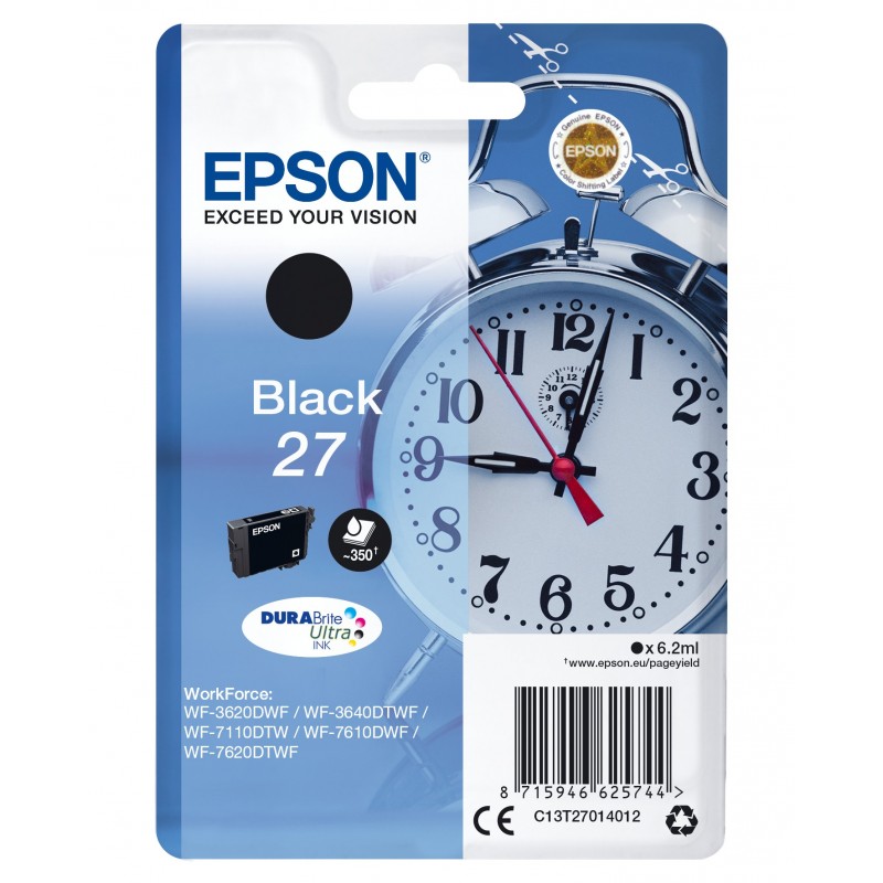 Epson Alarm clock Singlepack Black 27 DURABrite Ultra Ink