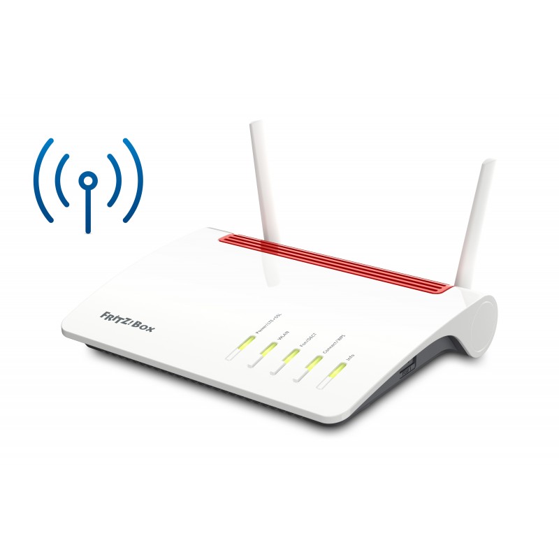 FRITZ!Box Box 6890 LTE routeur sans fil Gigabit Ethernet Bi-bande (2,4 GHz 5 GHz) 4G Rouge, Blanc