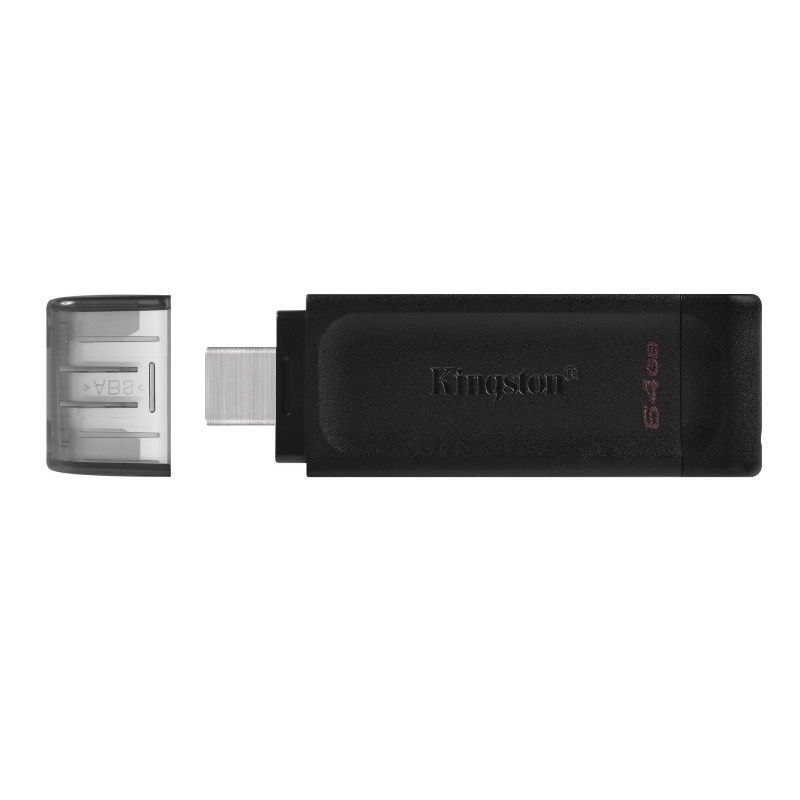 Kingston Technology DataTraveler 70 lecteur USB flash 64 Go USB Type-C 3.2 Gen 1 (3.1 Gen 1) Noir