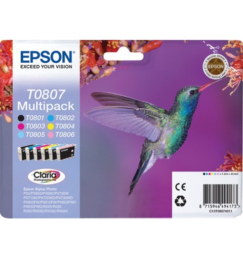 Epson Hummingbird Multipack 6-colours T0807 Claria Photographic Ink