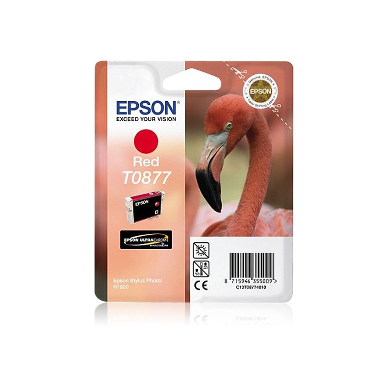 Epson Flamingo Singlepack Red T0877 Ultra Gloss High-Gloss 2