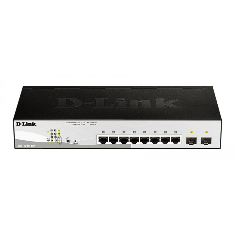 D-Link DGS-1210-10P network switch Managed L2 Gigabit Ethernet (10 100 1000) Power over Ethernet (PoE) 1U Black