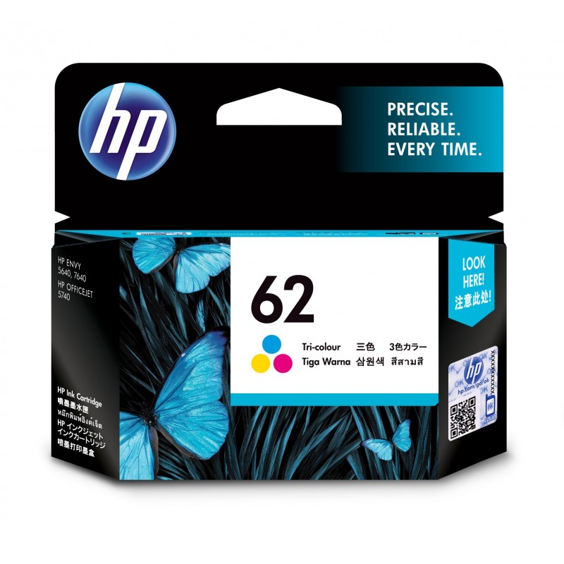 HP 62 Cyan Magenta Gelb Original Tintenpatrone