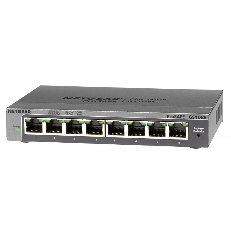 NETGEAR GS108E Gestionado Gigabit Ethernet (10 100 1000) Negro