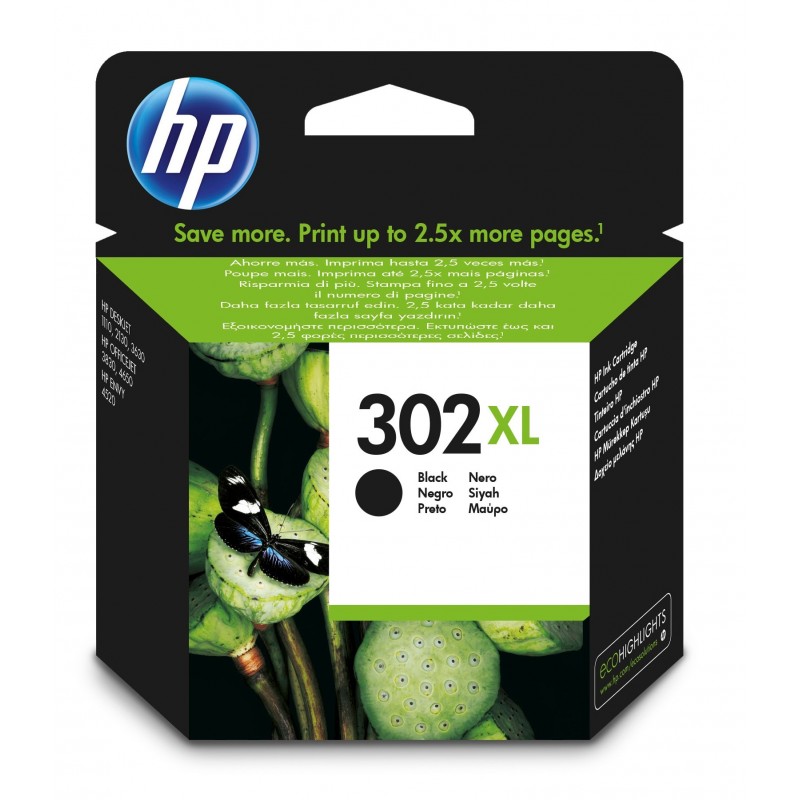 HP Original 302XL Schwarz Druckerpatrone mit hoher Reichweite