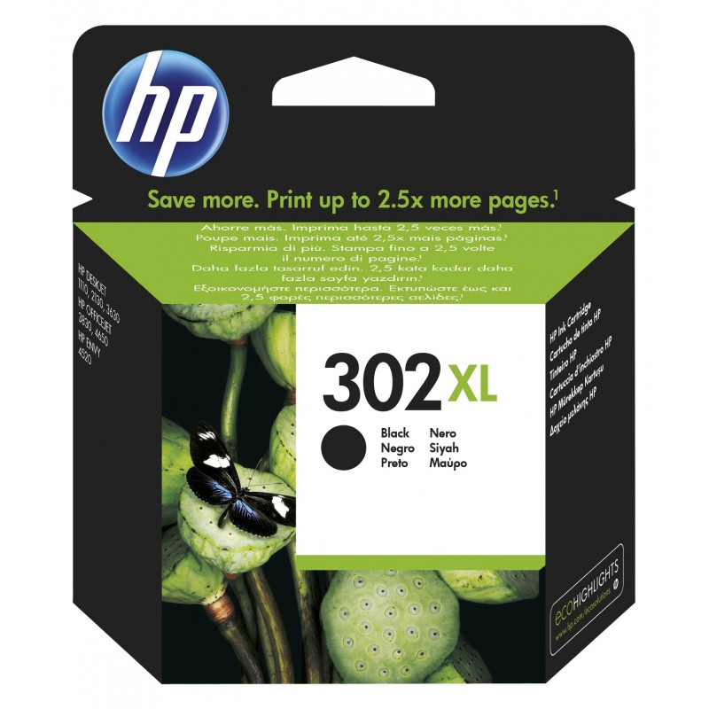 HP 302XL Cartouche d’encre noire grande capacité authentique