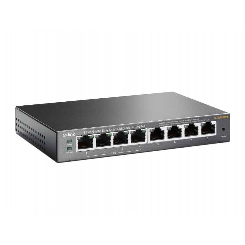 TP-Link TL-SG108PE Gestionado L2 Gigabit Ethernet (10 100 1000) Energía sobre Ethernet (PoE) Negro