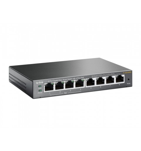 TP-Link TL-SG108PE Géré L2 Gigabit Ethernet (10 100 1000) Connexion Ethernet, supportant l'alimentation via ce port (PoE) Noir