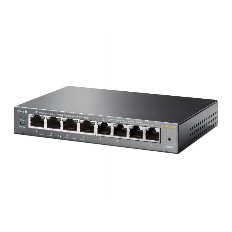 TP-Link TL-SG108PE Managed L2 Gigabit Ethernet (10 100 1000) Power over Ethernet (PoE) Schwarz