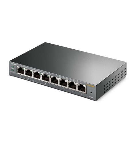 TP-Link TL-SG108PE Géré L2 Gigabit Ethernet (10 100 1000) Connexion Ethernet, supportant l'alimentation via ce port (PoE) Noir