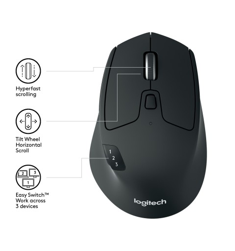 Logitech M720 Maus rechts RF Wireless + Bluetooth Optisch 1000 DPI