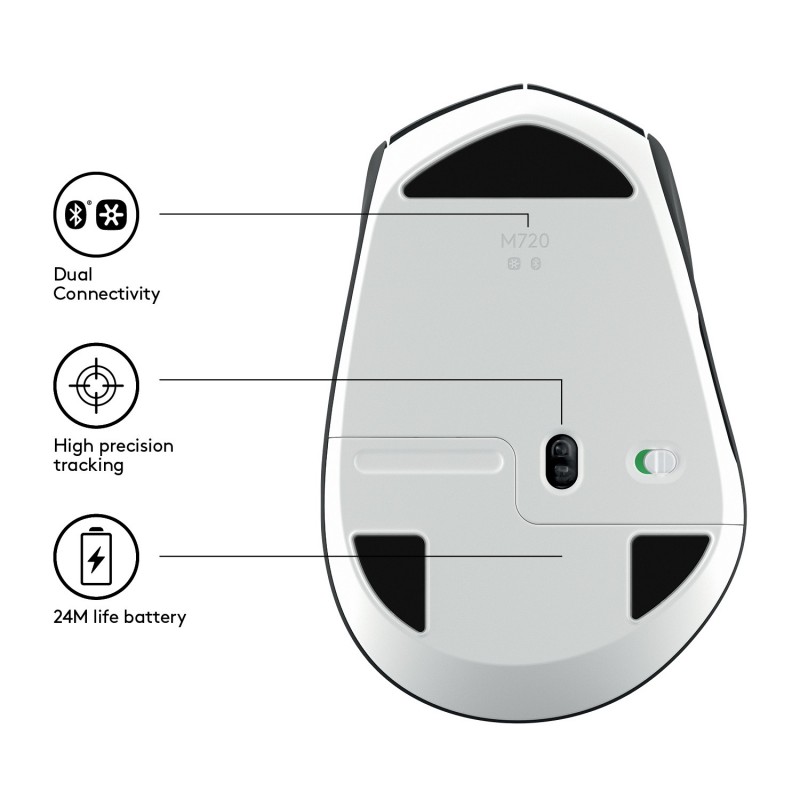 Logitech M720 Maus rechts RF Wireless + Bluetooth Optisch 1000 DPI