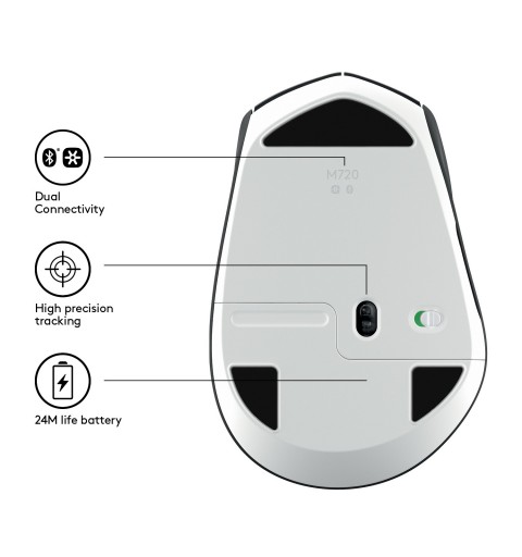 Logitech M720 Maus rechts RF Wireless + Bluetooth Optisch 1000 DPI