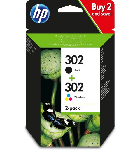 HP 302 2-pack Black Tri-color Original Ink Cartridges