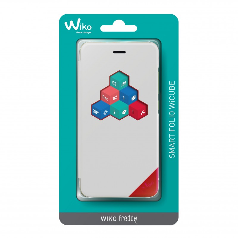 Wiko WKPRFIWH3901 mobile phone case 12.7 cm (5") Folio Red, White