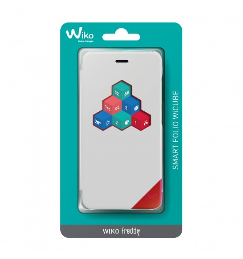 Wiko WKPRFIWH3901 custodia per cellulare 12,7 cm (5") Custodia a libro Rosso, Bianco