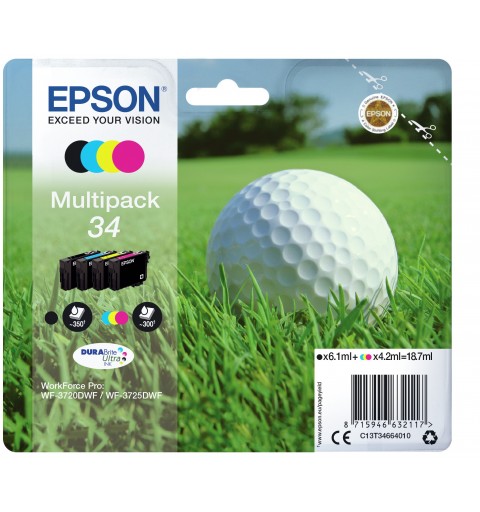 Epson Golf ball Multipack 4-colours 34 DURABrite Ultra Ink