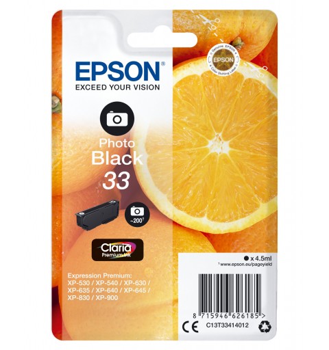 Epson Oranges Cartuccia Nero foto T33 Claria Premium