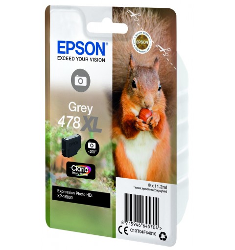 Epson Squirrel Singlepack Grey 478XL Claria Photo HD Ink