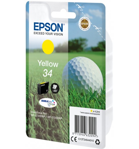 Epson Golf ball Singlepack Yellow 34 DURABrite Ultra Ink