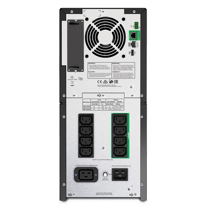 APC Smart-UPS 2200VA Unterbrechungsfreie Stromversorgung (USV) Line-Interaktiv 2,2 kVA 1980 W 9 AC-Ausgänge