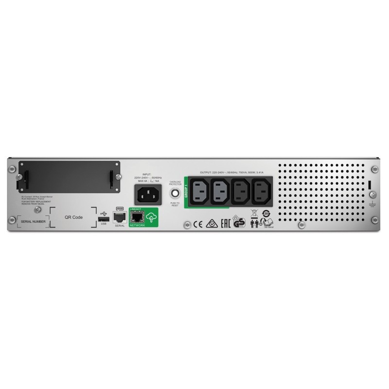 APC SMT750RMI2UC Unterbrechungsfreie Stromversorgung (USV) Line-Interaktiv 0,75 kVA 500 W 4 AC-Ausgänge