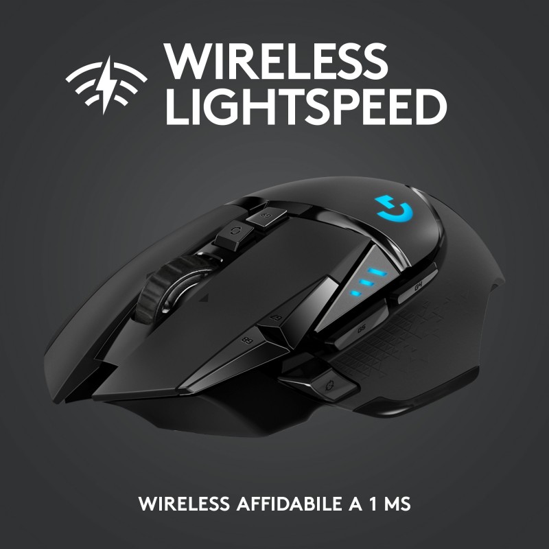 Logitech G G502 Lightspeed ratón mano derecha RF inalámbrico Óptico 25600 DPI