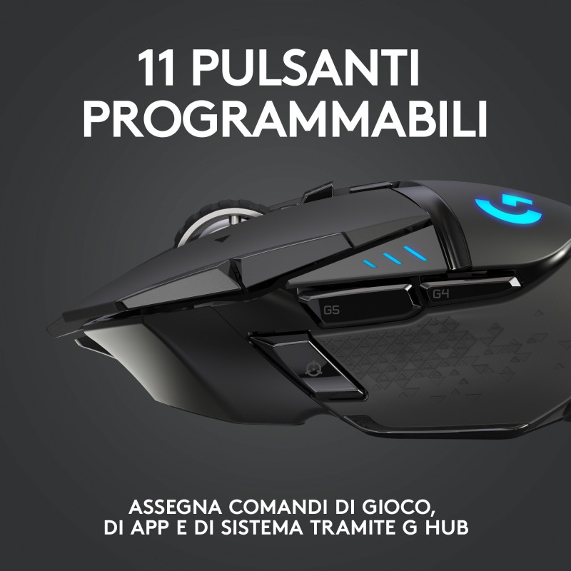 Logitech G G502 Lightspeed ratón mano derecha RF inalámbrico Óptico 25600 DPI