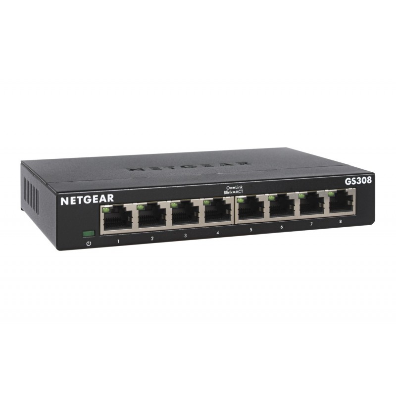 NETGEAR GS308-300PES network switch Unmanaged L2 Gigabit Ethernet (10 100 1000) Black