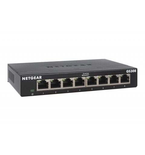 NETGEAR GS308-300PES commutateur réseau Non-géré L2 Gigabit Ethernet (10 100 1000) Noir