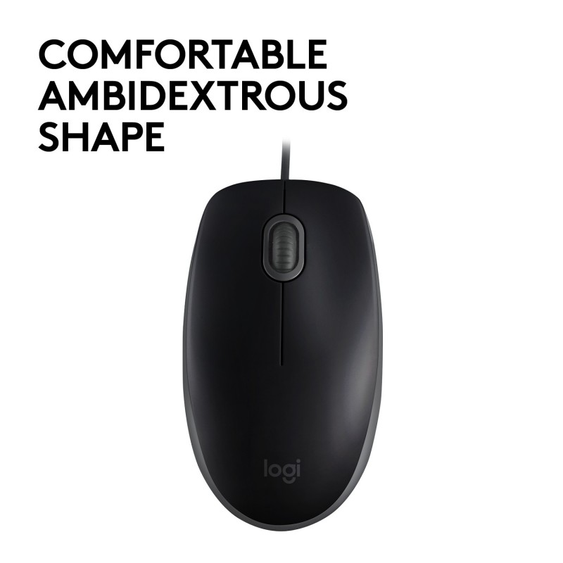 Logitech B110 Silent Maus Beidhändig USB Typ-A Optisch 1000 DPI