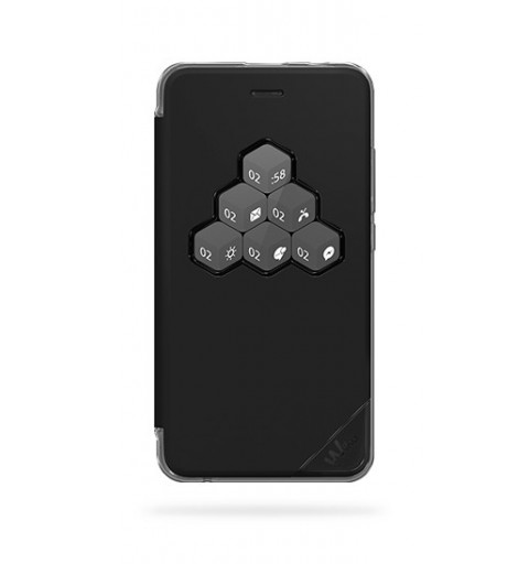 Wiko WKPRFIBK3953 mobile phone case 12.7 cm (5") Folio Black, Grey, Transparent